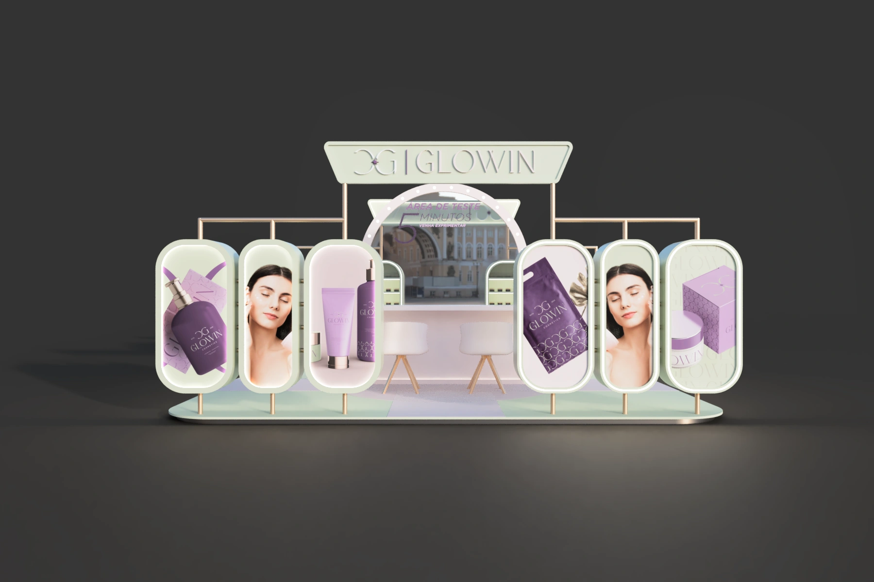 Imagem design 3d da empresa Glowing