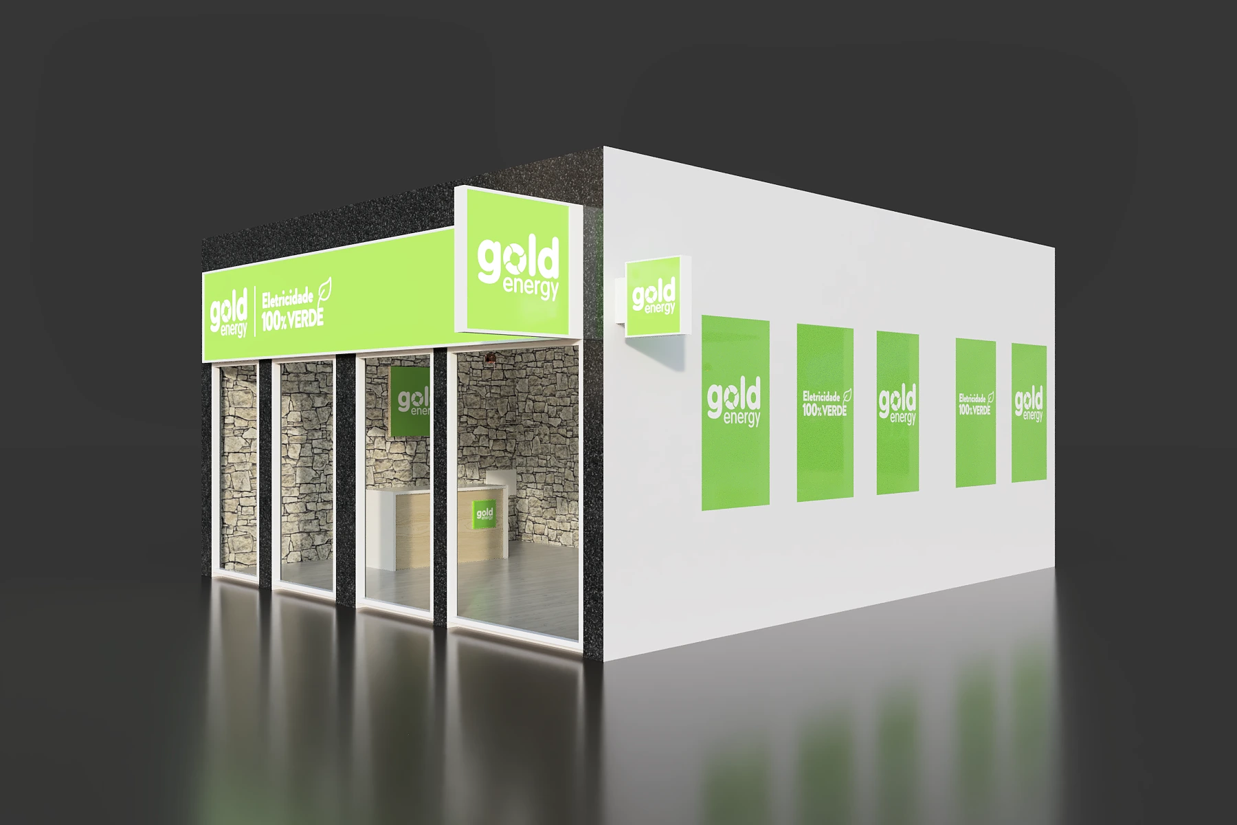 Imagem design 3d da empresa Goldenergy