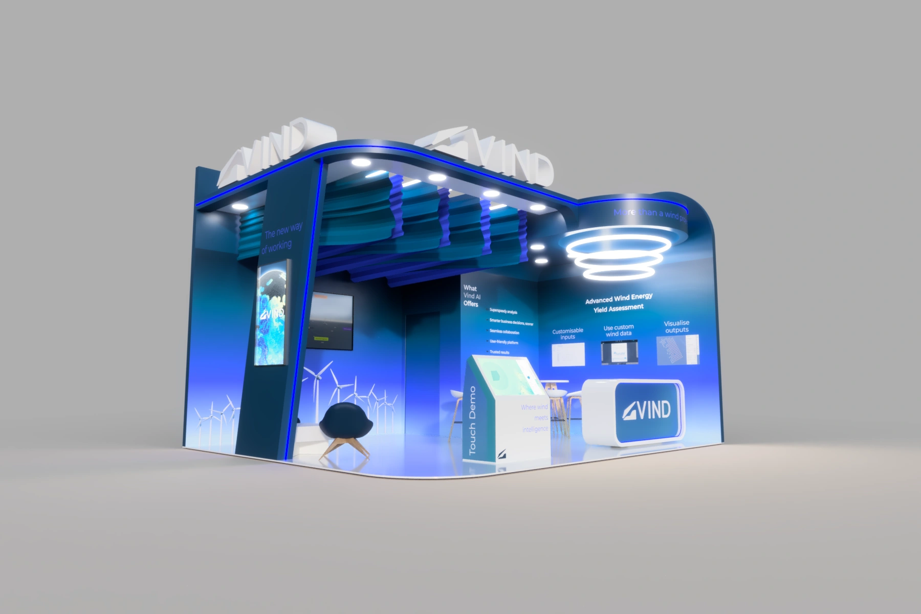 Imagem design 3d da empresa Vind